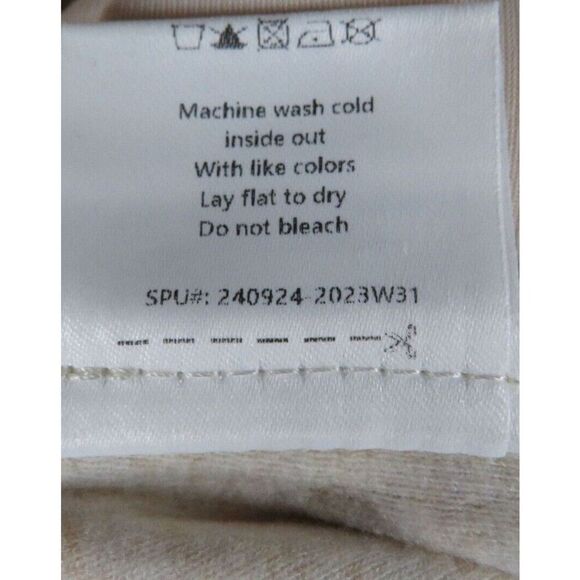 OGL FuzzLuxe Wool Blend High Waist Straight Leg Pull On Pants Beige Size Medium - Picture 7 of 7